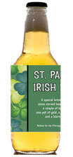 personalized shamrock beer bottle label